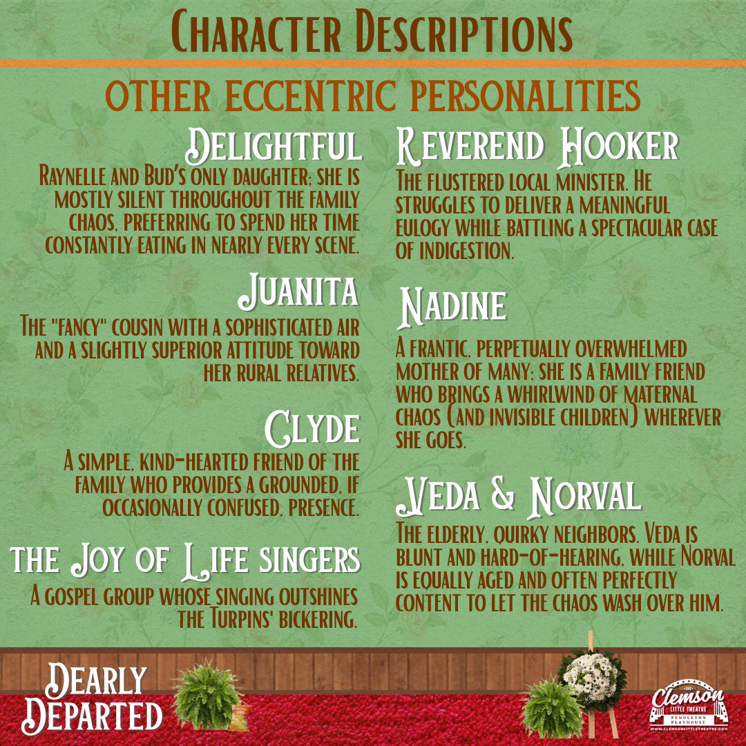 Other Eccentric Personalities: Delightful, Reverend Hooker, Juanita, Nadine, Clyde, Veda and Norval, and The Joy of Life Singers